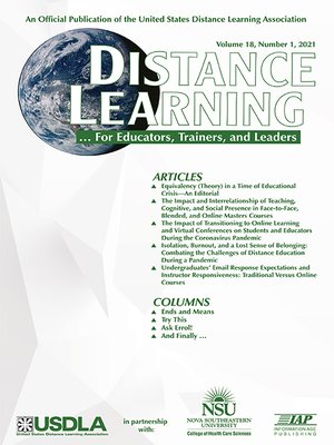 cover image of Distance Learning, Volume 18, Number 1